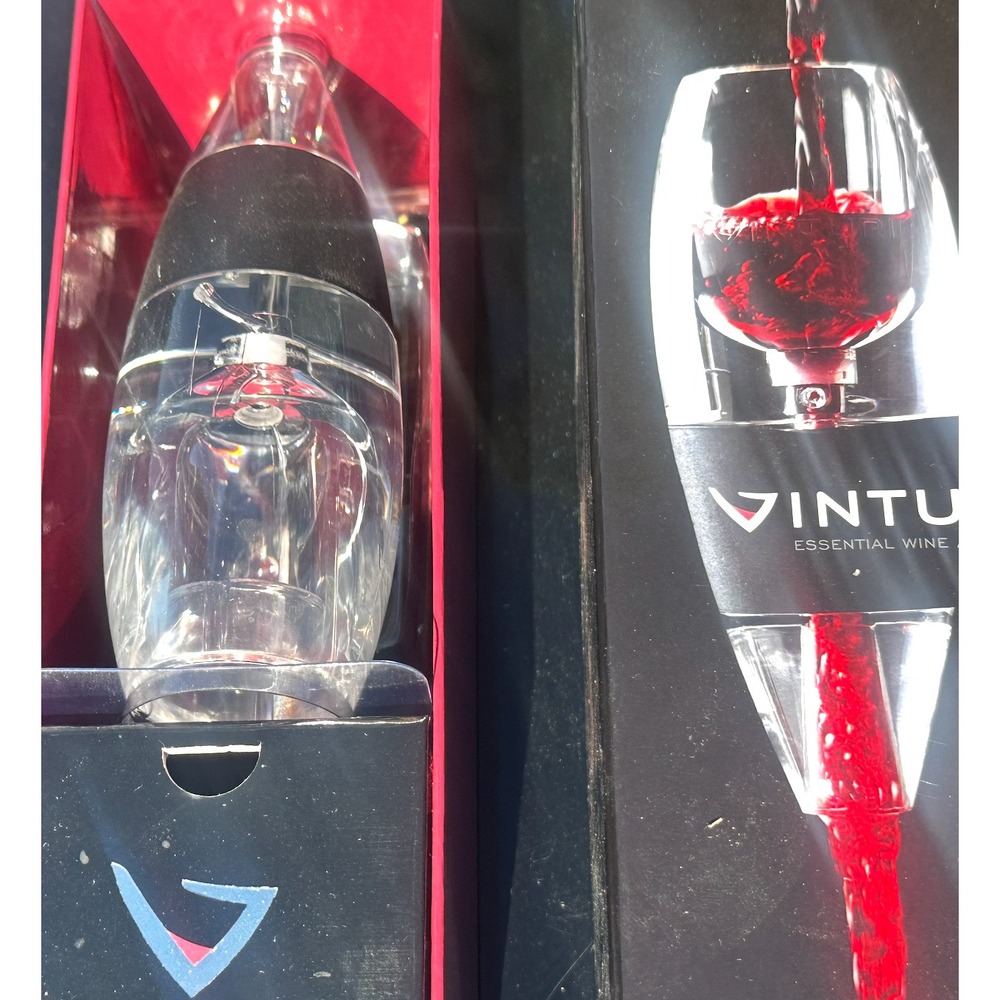 Vinturi Essential Red Wine Aerator with No-Drip Stand and Filter Screen Black